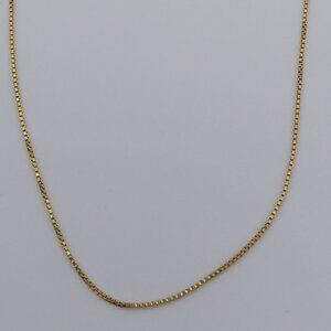 18" Solid Sterling Silver 18K Yellow Gold Plated ITALIAN Box Chain 8mm